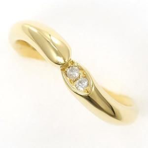 LuxUness K18 Yellow Gold Diamond Ring Metal Ring